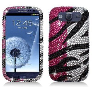 Aimo SAMI9300PCLDI675 Dazzling Diamond Bling Case for Samsung Galaxy S3 i9300   Retail Packaging   Hot Pink Waterfall Cell Phones & Accessories