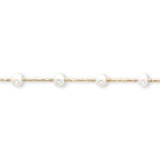 14k Fancy 6.5 7mm White Freshwater Cultured Pearl Necklace Jewelry