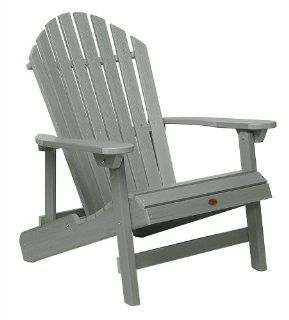 Highwood Hamilton Folding and Reclining Adirondack Chair, King Size, Coastal Teak  Patio, Lawn & Garden