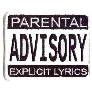 2.5" Black Whte "Parental Advisory" Name & Slogan Patch Clothing