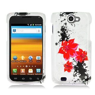 White Red Flower Hard Cover Case for Samsung Galaxy Exhibit 4G SGH T679 Cell Phones & Accessories