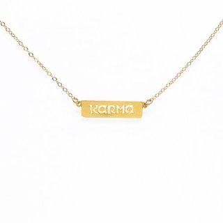 Dogeared Karma Plaque Gold Dipped Necklace   18 Inches Jewelry
