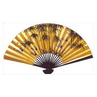 Large Oriental Wall Paper Fan Bamboo 40x70 AB681 40 G   Home Decor Accents