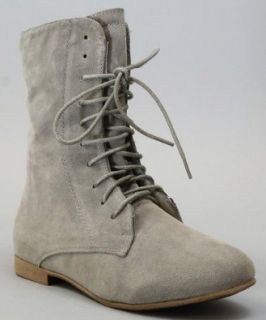Nature Breeze Staci 01 Lace Up Women Ankle Boots GREY (10) Shoes