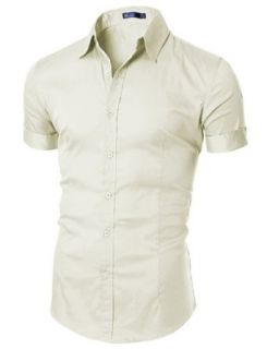 Doublju Men's Wrinkle Free Short Sleeve Dress Shirts at  Men�s Clothing store