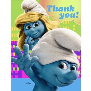 Smurfs Birthday Party Thank You Notes Toys & Games