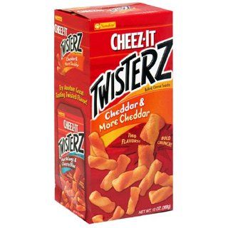 Cheez It Baked Snack Crackers, Twisterz Cheddar & More Cheddar, 13 Ounce Box  Grocery & Gourmet Food