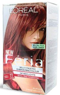 L'Oreal Feria Multi Faceted Shimmering Colour #77 Sunset Blaze / Bright Auburn (Pack of 3)  Chemical Hair Dyes  Beauty