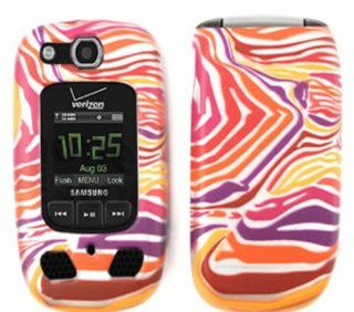For Samsung Convoy 2 U660 Case Cover   Red Orange Purple Zebra Rubberized TE149 S Cell Phones & Accessories