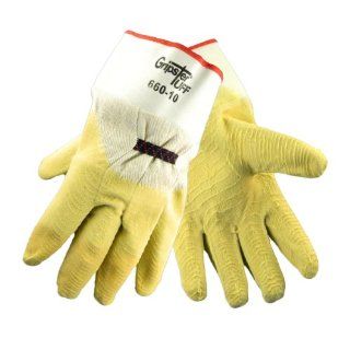 Global Glove 660 Gripster Rubber on 5 Piece Cotton Canvas Liner Glove with Safety Cuff, Work, Extra Large (Case of 72)