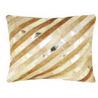 Diagonal Stripe Leather Pillow