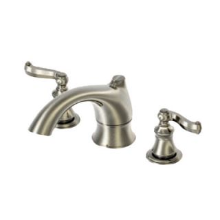 Aqueous Faucet Scroll Double Handle Desk Mount Roman Tub Faucet Lever