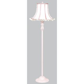 Ridged Floor Lamp with Ruffle Trim Shade