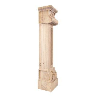 One Pair  Acanthus Fluted Wood Fireplace / Mantel Corbels with Shell Detail  8" x 7" x 36"   Millwork Corbels  