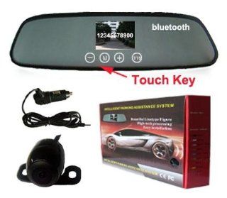 car bluetooth speakerphone(3.5 inch car rearview mirror with touch key)+car rearview camera;support Dual Pairing with 2 mobile phone; voice call  Vehicle Speakers 