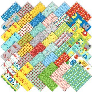 Moda Apple Jack Charm Pack, Set of 42 5 inch by 5 inch Precut Cotton Fabric Squares