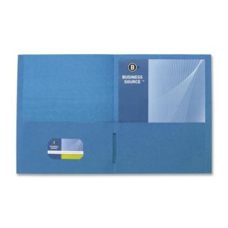 Pocket Folders, 125 Sh. Cap., 11x8 1/2, 25 per Box, Blue