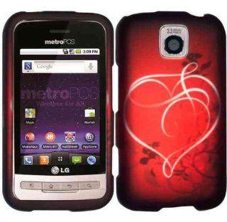 Heart On Stars Hard Case Cover for LG Optimus M MS690 LG Optimus C Cell Phones & Accessories