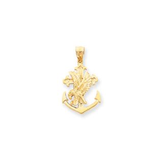 Jewelryweb 14k Mariners Cross with Eagle Pendant  Measures 20.6x36.3mm