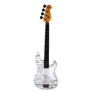 Stedman Pro Electric Bass Guitar with Gig Bag and Cable in Zebra