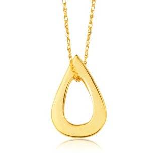 14K Yellow Gold Open Tear Drop Pendant Vishal Jewelry Jewelry