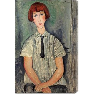 Global Gallery Young Girl In a Striped Shirt by Amedeo Modigliani