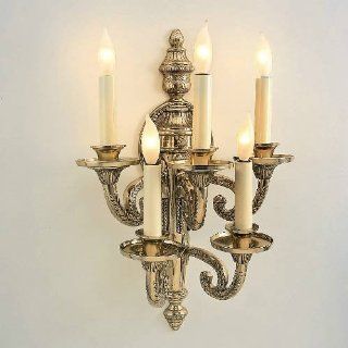 JVI Designs 66705 5 Light Cast Brass Regal Wall Sconce in Antique Brass 66705    