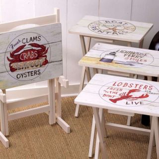 Cape Craftsmen Nautical TV Tray with Stand (Set of 4)