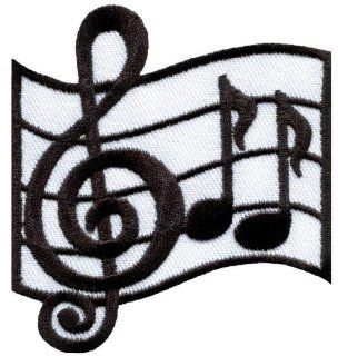 Musical Notes G Clef Eighth Music Scale Classical Applique Iron on Patch S 692 Made of Thailand 