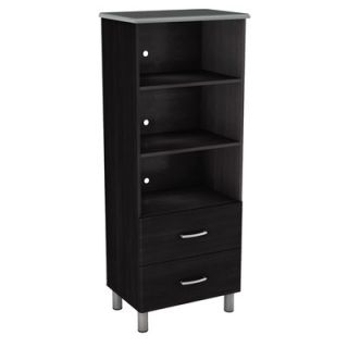 South Shore Cosmos Shelf Bookcase in Black Onyx & Charcoal