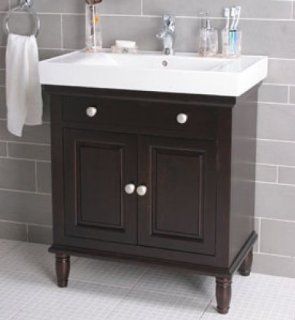 30" Single Bathroom Vanity in Dark Brown  
