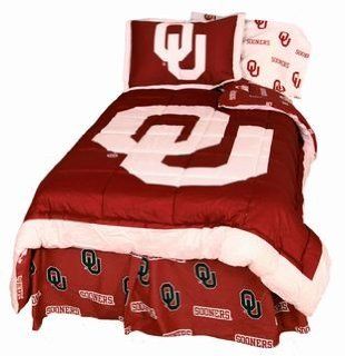 Oklahoma Sooners (3) Piece KING Size Reversible Comforter Set   Includes (1) KING Size Reversible Comforter and (2) Pillow Shams   Save Big By Bundling 