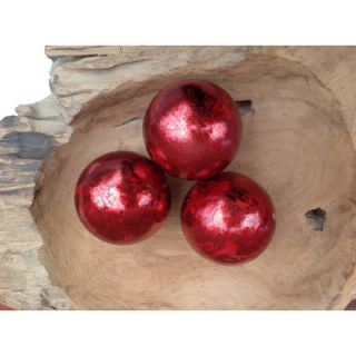 Mills Floral Burnished Sphere Decorative Ball (Set of 3)