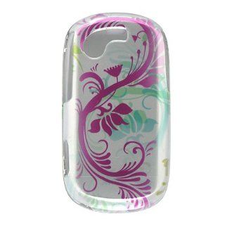 Samsung Gravity T T669 Crystal Design Case   Silver with Hot Pink Flower Design Cell Phones & Accessories