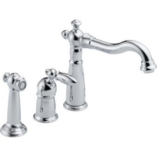 Delta Victorian Single Handle Widespread Kitchen Faucet with Spray and