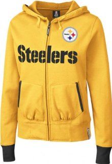 Pittsburgh Steelers Women's Chant Gold Full Zip Hooded Sweatshirt  Athletic Sweatshirts  Sports & Outdoors