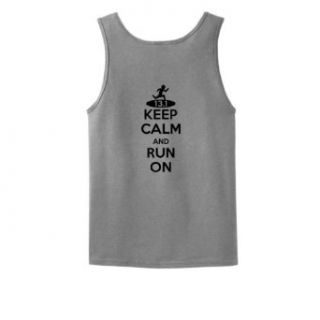 Keep Calm and Run On 13 Tank Top Novelty T Shirts Clothing