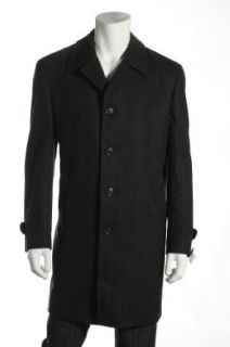 Lubiam Dark Brown Herringbone Top Coat $695 at  Mens Clothing store Wool Outerwear Coats