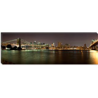 iCanvasArt Brooklyn Bridge and Manhattan Bridge Across East River at