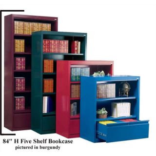 Sandusky 84 H Five Shelf Bookcase with File Drawer