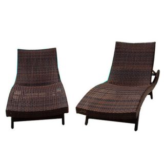 Piece Outdoor Adjustable Lounge and Wicker Nesting Table Set in M