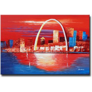White Walls Hand Painted Gateway to the West Canvas Art