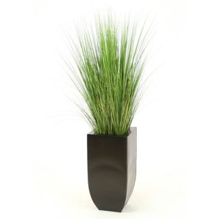 Distinctive Designs Silk Grass in Tall Graphite Metal Planter