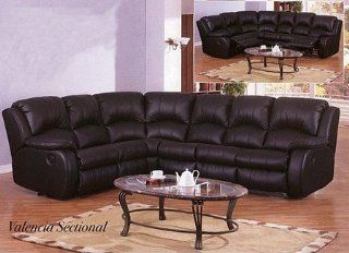 Black Leather Recliner Sectional Home Theater Sofa Couch  