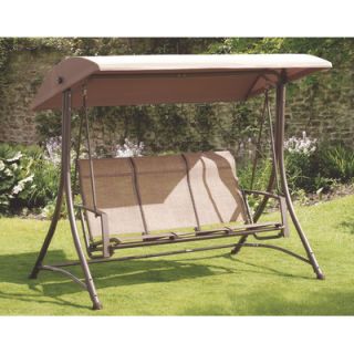 SunTime Outdoor Living Ferndown Porch Swing with Cushions, Pelmet, and