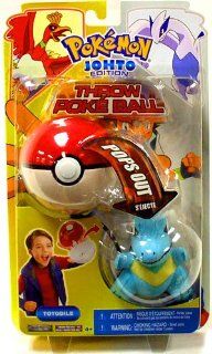 Pokemon Toy Plush Throw Poke Ball HeartGold SoulSilver Series 13 Totodile Toys & Games