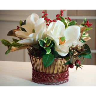 Jane Seymour Botanicals Holiday Classic Magnolia Basket