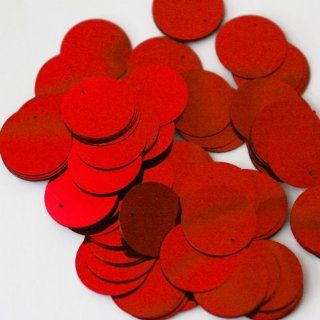 20mm Round SEQUIN PAILLETTES ~ Metallic RED ~ Loose sequins for embroidery, bridal, applique, arts, crafts, and embellishment. Made in USA