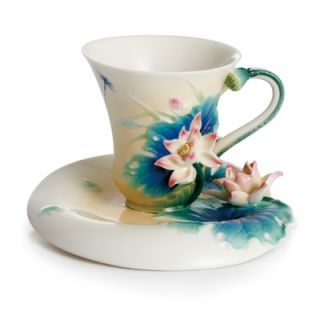 Franz Collection Peaceful Lotus Porcelain Tea Cup Set