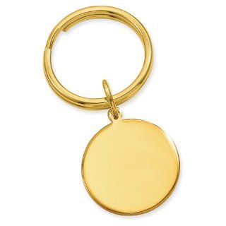 Gold Plated Polished Round Key Ring Kelly Waters Jewelry